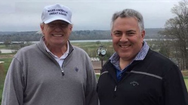 Mr Trump with former Australian ambassador to the US Joe Hockey. Picture: ABC