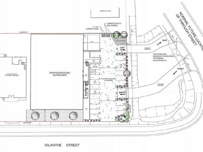 An extract of the approved plan to construct a new Supercheap Auto retail shop in South Grafton.