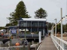 An artist's impression of the new building to be constructed on the wharf on Pittwater at Palm Beach that will accommodate the new Boathouse restaurant. Picture: Demeb Design