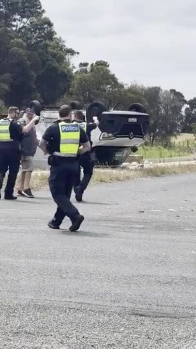 Van flips in Swan Bay crash