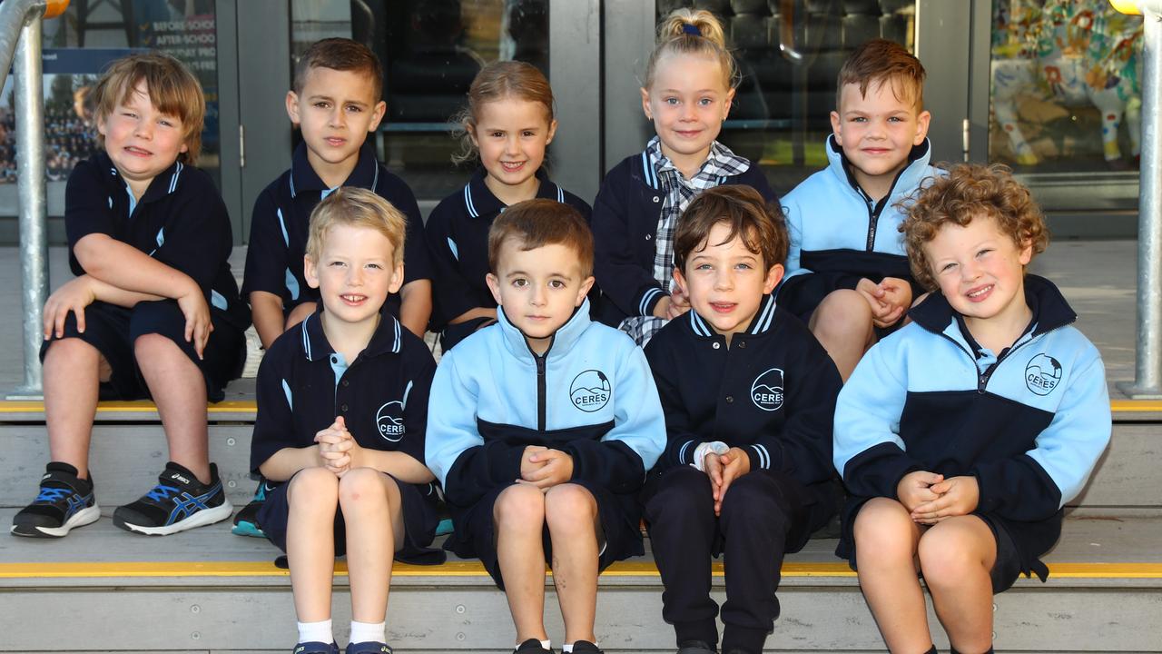 Ceres Primary School 2025 Foundation 1K. Front: Marlon Read, Brayden Burgess, Bradley Fear, Otis Richards. Back: Hugo O’Brien, Judd Kapoor, Layla Royal, Kassie Seignior, Ari Ballinger