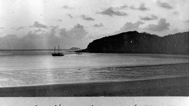 The Kanomi-Woppaburra tribes were forcibly removed from the Keppel Islands. Pictured is South Keppel Island near Yeppoon ca. 1930.