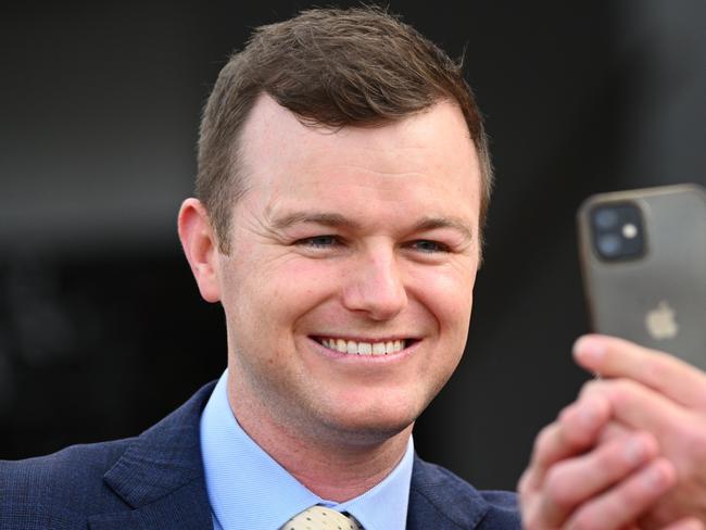 MELBOURNE, AUSTRALIA - JUNE 22: Trainer Ben Hayes is seen after Sneaky Sunrise won in race 1, the Ken Cox Handicap - Betting Odds during Melbourne Racing at Flemington Racecourse on June 22, 2024 in Melbourne, Australia. (Photo by Vince Caligiuri/Getty Images)