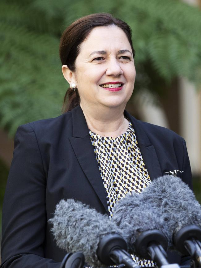 Premier Annastacia Palaszczuk this morning: Picture: Attila Csaszar