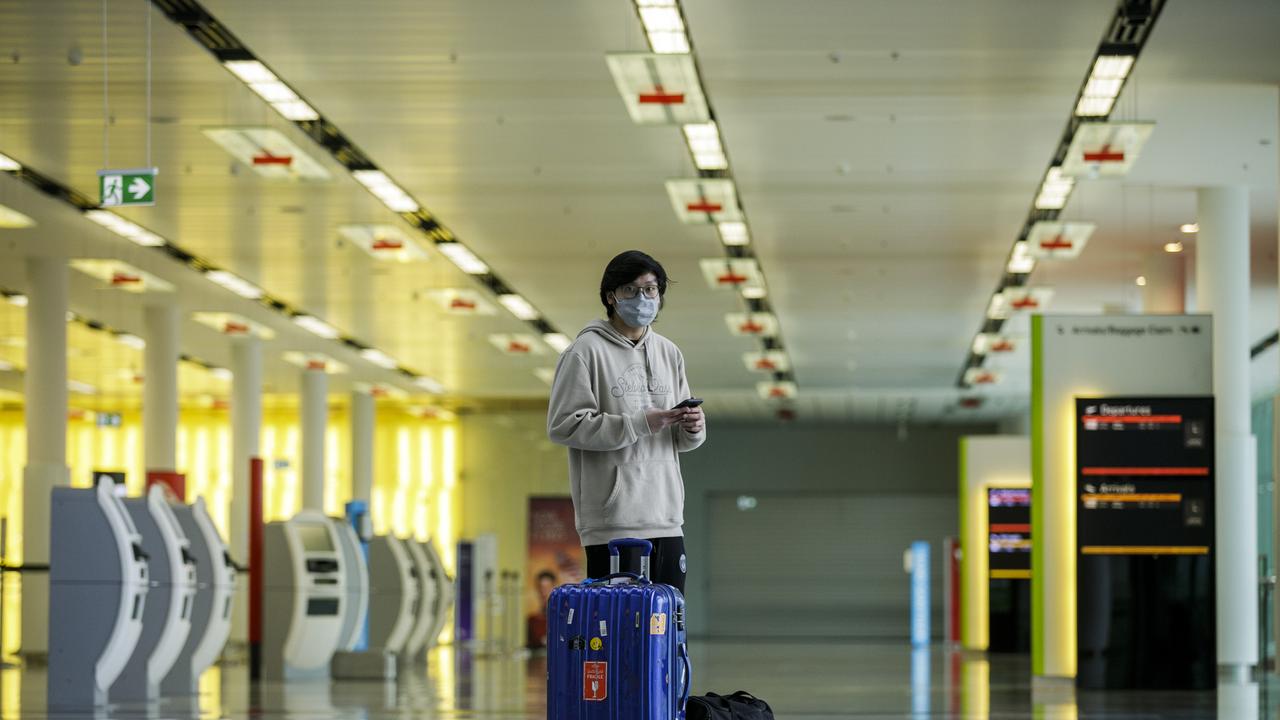 Airports around the world are the emptiest they’ve ever been as the coronavirus pandemic halts international travel. Picture: Sean Davey