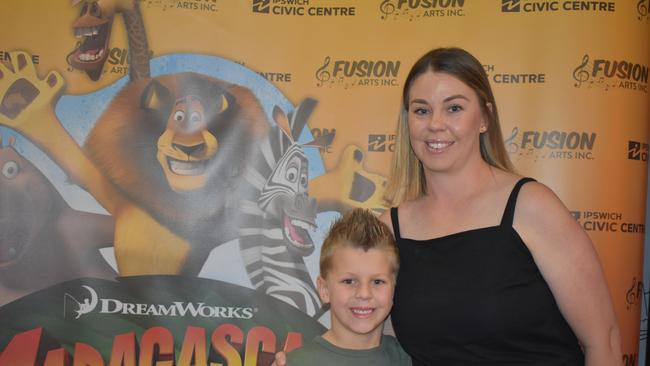 Stacey Vonharten and Parker Vonharten at Madagascar A Musical Adventure Jr. presented by Fusion Arts Inc and Ipswich Civic Centre. Photo: Georgie Walker
