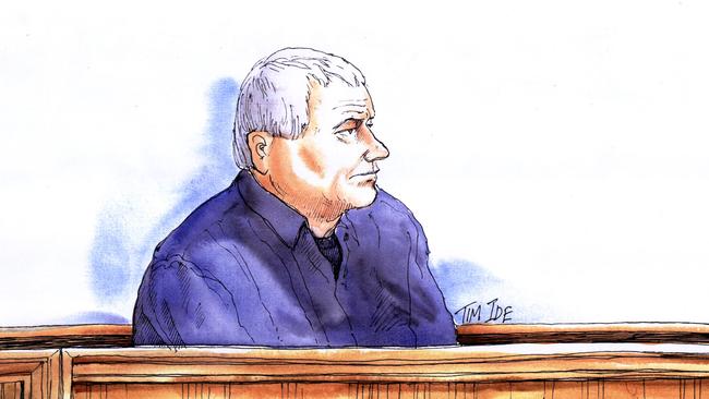 A sketch of Stephen Chowis in Port Adelaide Magistrates Court in 2005.