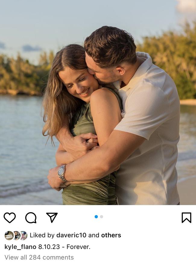 Kyle Flanagan got engaged in Hawaii. Credit: Instagram