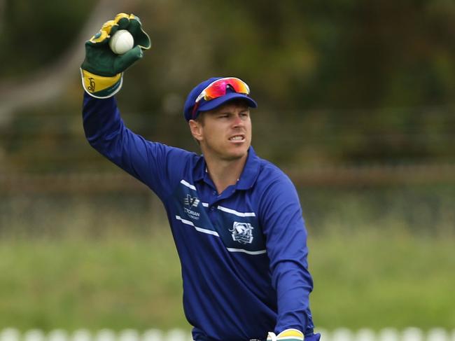 Premier Cricket: Northcote v Greenvale Kangaroos played at Bill Lawry Oval.Greenvale Kangaroos keeper Tom Cullen.Picture: Stuart Milligan