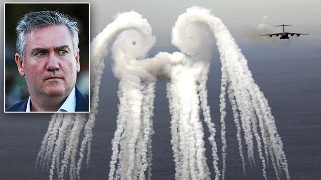 Triple M and Channel 9 personality Eddie McGuire was on the Qantas flight which struck wake turbulence.