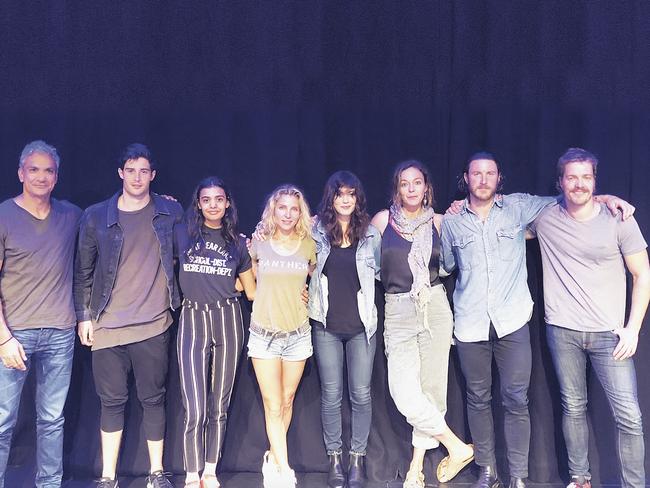 The cast of Tidelands (from left) Dalip Sondhi, Mattias Inwood, Madeleine Madden, Elsa Pataky, Charlotte Best, Caroline Brazier, Aaron Jakubenko and Rick R. Davies.