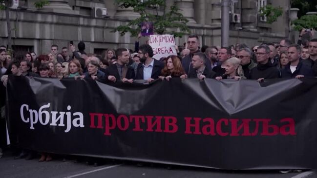 Serbians stage mass rally after two mass shootings