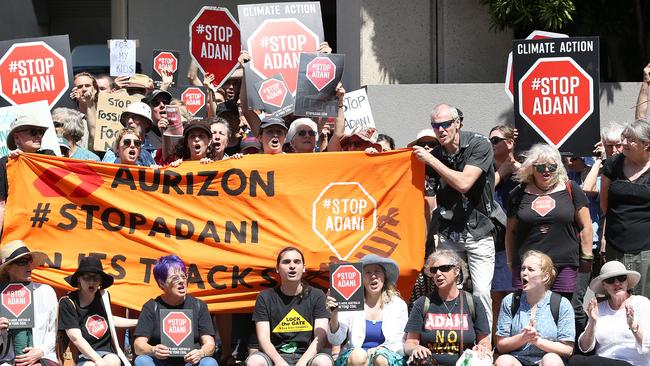 Anti-Adani protestors: The biggest issue for Labor going forward is how to manage inner-city activists. Picture: AAP.