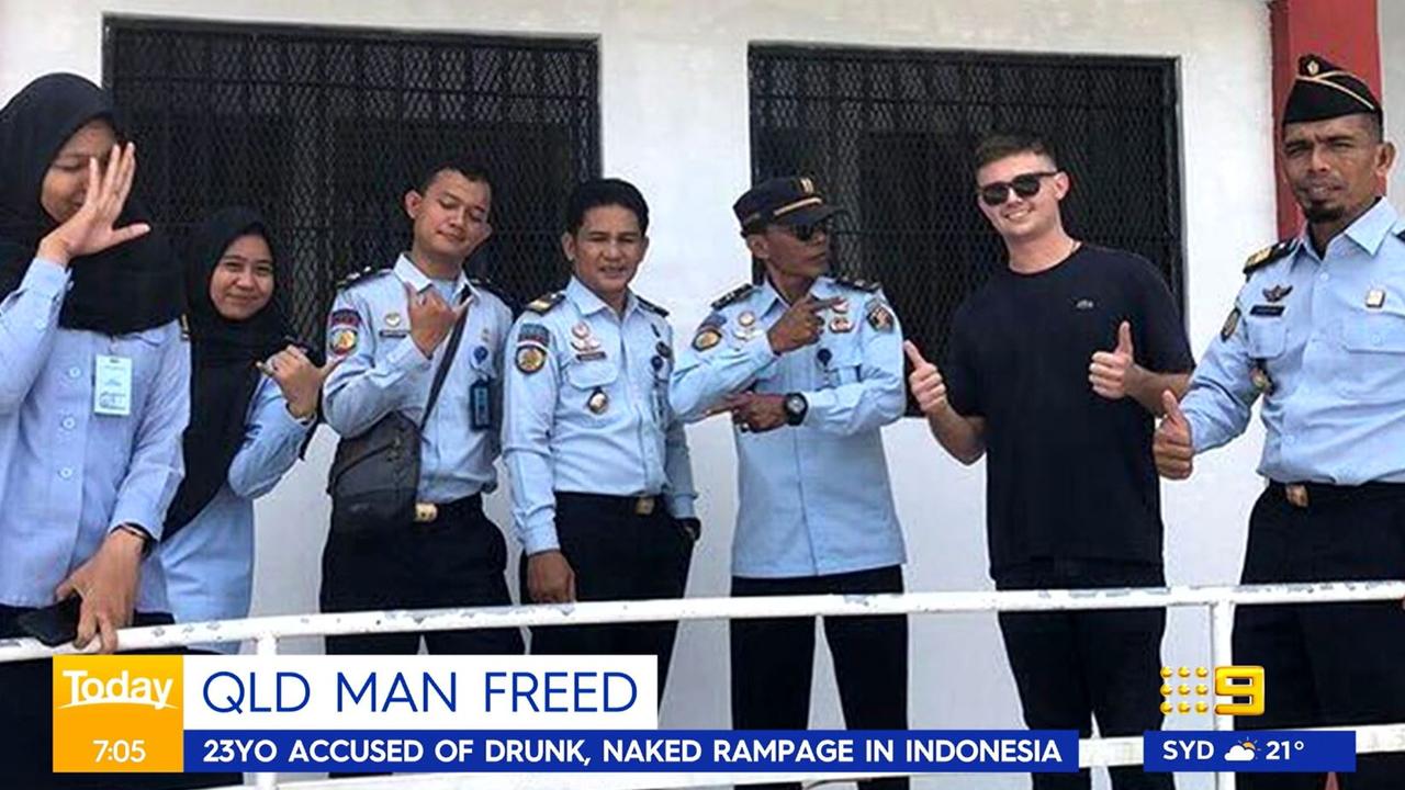 Aussie man released from Indo jail. Picture: Today