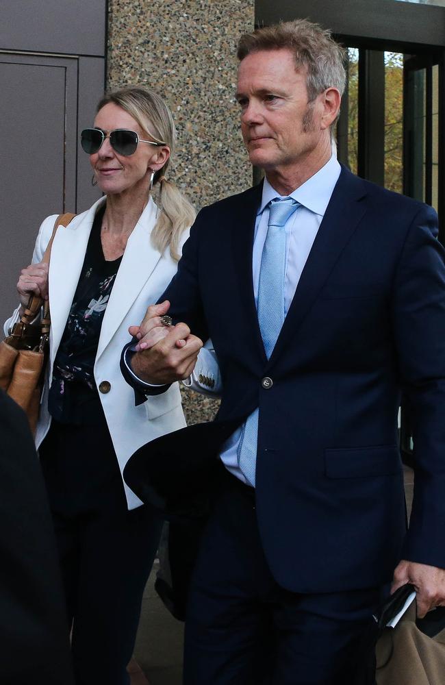 McLachlan with his partner Vanessa Scammell leaving the Supreme Court of New South Wales during his trial in 2020. Picture: NCA Newswire/ Gaye Gerard