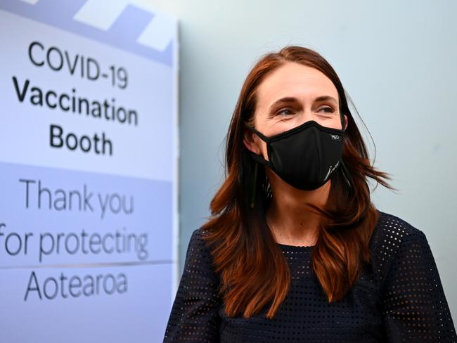 New Zealand Prime Minister Jacinda Ardern received her Pfizer booster vaccination on January 17. Picture: Getty