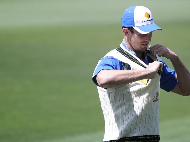 CRICKET: Wednesday 9th November 2016, Blundstone Arena: Australia’s Mitch Marsh at training. Picture: LUKE BOWDEN