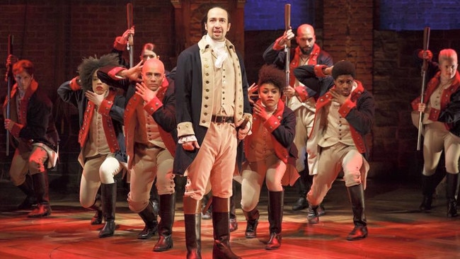 Lin-Manuel Miranda as the lead in Hamilton.