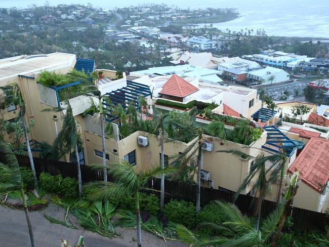 First light has revealed the damage in Airlie Beach. Picture: Liam Kidston