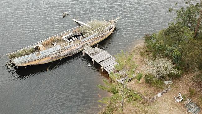 A feature of Old Sydney Town slowly rotting away. Picture: @switchy3/Mitchell Hubbard. 