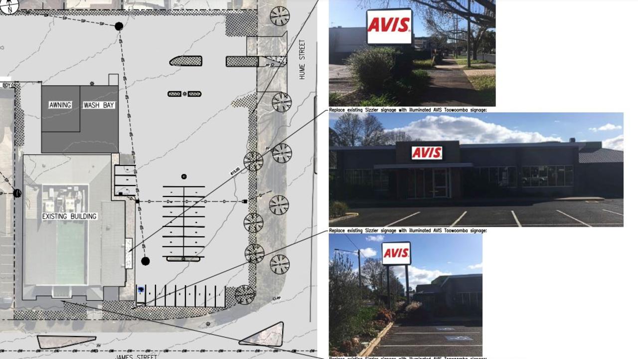 PLANNED: The old Sizzler restaurant and car park will be turned into the new Avis car rental site on the corner of James and Hume Streets in Toowoomba City.