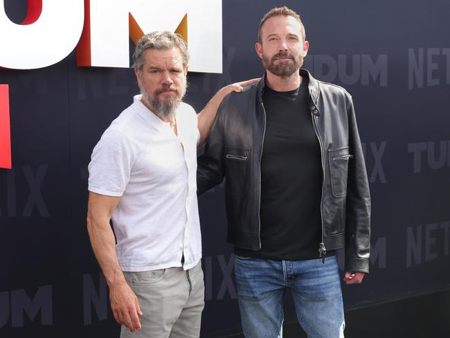 Matt Damon and Ben Affleck attend the Netflix Tudum 2025: The Live Event at The Kia Forum in California. Picture: Kevin Winter/Getty Images