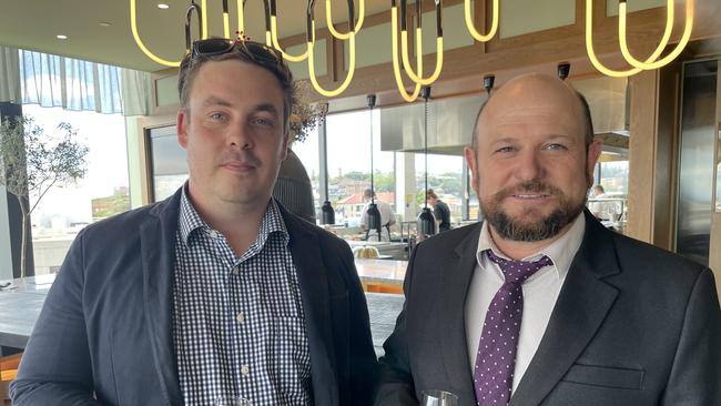 Jordan Hellens and Tim Perram from Hunter Valley Premium Meats at Roundhouse Newcastle for a Melbourne Cup event 2022. Pic: Amy Ziniak