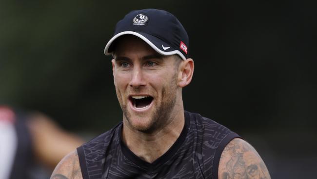 MELBOURNE , AUSTRALIA.February 9 , 2024. Collingwood AFL training at Olympic Park.  Jeremy Howe of the Magpies during todays training session  . Pic: Michael Klein