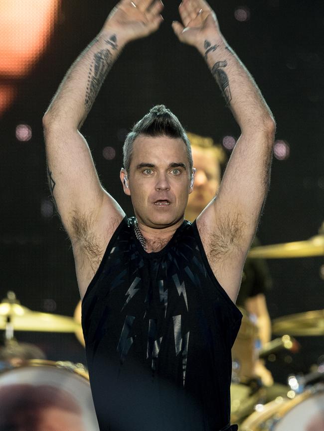 Robbie Williams — “ballsy twat”. Picture: David Jackson/A Day On The Green