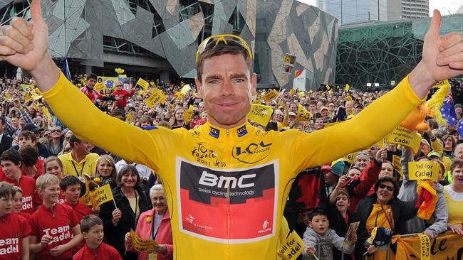 Thousands of fans lined the streets for Evans’ homecoming victory parade in Melbourne in 2011. Picture: News Corp