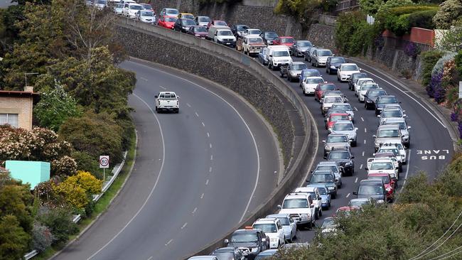 CHOICES: Traffic at a standstill on the Southern Outlet.