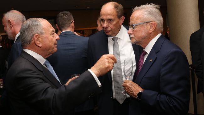 Maurice Newman, Grant King and Tony Shephard last night. Picture: James Croucher