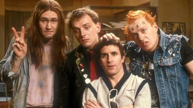 Neil, Rik, Mike and Vyvyan from The Young Ones