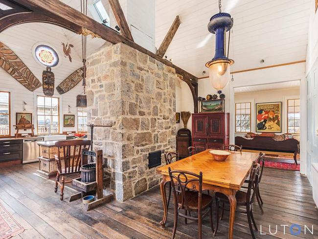 Stonework and wood flooring are a feature of the farm.