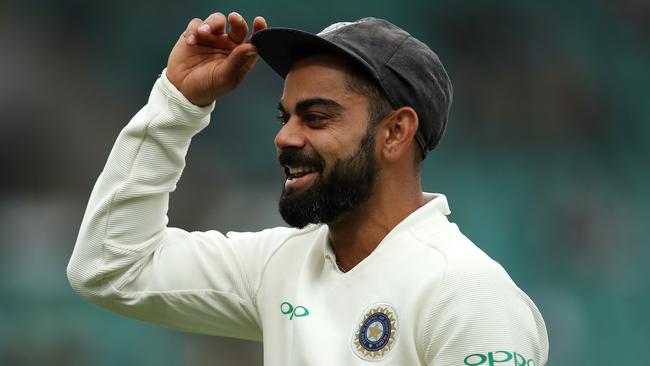 Virat Kohli leaves the field after forcing Australia to follow-on for the second time this series. Picture: Getty