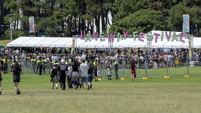 An estimated 45,000 people have flocked to Laneway music festival in Sydney’s Centennial Park. Picture: NewsWire / Simon Bullard