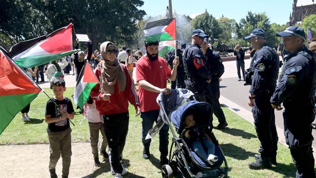 Palestine Action Group protest at Hyde Park Sydney. Picture: Jeremy Piper