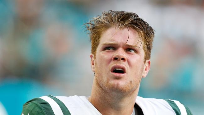 Sam Darnold served up a couple of classic interceptions in the stinker of a loss. Picture: Getty