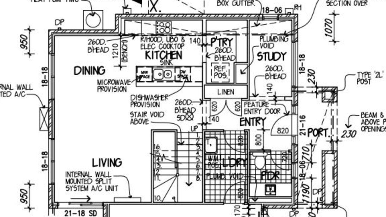 Drawing of the ground floor of the proposed units.