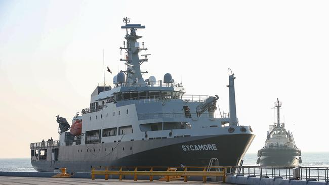 MV Sycamore docks at the port of Hastings. Picture: Ian Currie