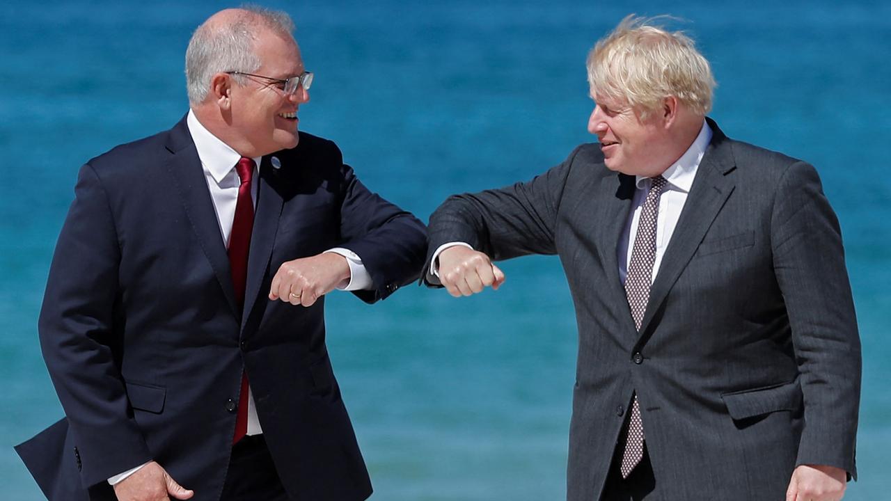 Scott Morrison in the UK for the G7. Picture: Peter Nicholls/AFP