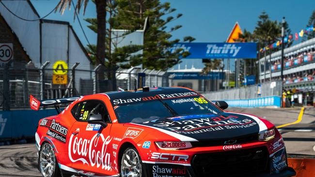 NEWCASTLE, AUSTRALIA - MARCH 10: (EDITORS NOTE: A polarizing filter was used for this image.) Brodie Kostecki drives the #99 Coca-Cola Racing by Erebus Ford Mustang during the practice 3, part of the 2023 Supercars Championship Series at on March 10, 2023 in Newcastle, Australia. (Photo by Daniel Kalisz/Getty Images)
