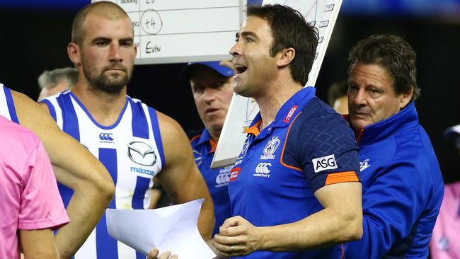 Brad Scott will not coach North Melbourne on Friday night after spending the night in hospital. Picture: George Salpigtidis