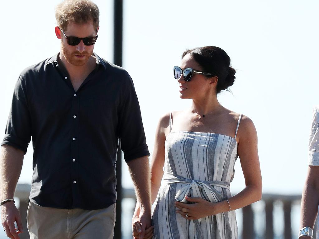 Prince Harry and Meghan Markle when she was pregnant. Picture: Liam Kidston