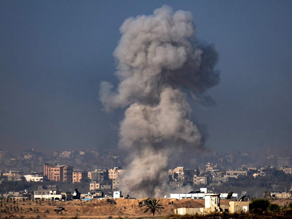 Smoke rising from northern Gaza after Israeli strikes. Picture: AFP
