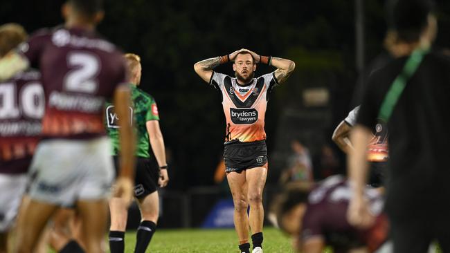 David Klemmer and the Tigers fell short. NRL PHOTOS.