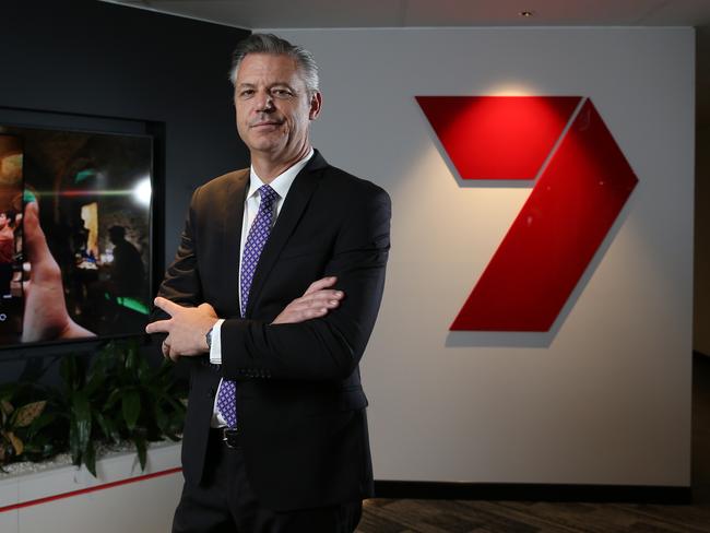 23/02/2023. Seven West CEO James Warburton, photographed at their offices in Eveleigh, Sydney. Britta Campion / The Australian