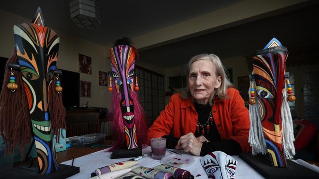 Artist Liz Parkinson at home in North Avoca on the NSW central coast. Picture: John Feder