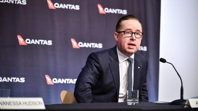 Qantas Group CEO Alan Joyce has earned $1.7m in the 2020 financial year after three months with no pay and refusing to accept a huge slab of shares. Picture: Flavio Brancaleone