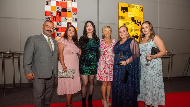 Karan Singh, Ekagarta Singh, Polly Lamond, Sharon Roulston, Sarah Trinder and Isabelle Chin-Quan at the 2023 NAIDOC Ball. Picture: Pema Tamang Pakhrin